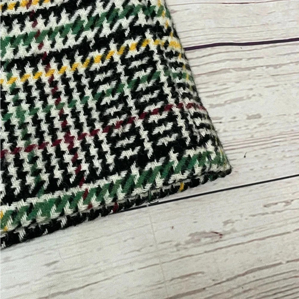 LOFT Plaid Wool Blend Mini Skirt Dark Academia Preppy Twee 8P Green Multi - Picture 3 of 8